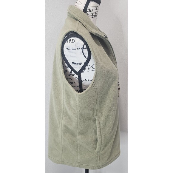 Woolrich Women's Sleeveless Fleece Full Zip Vest Aloe Green Size Large Pockets - Picture 6 of 10